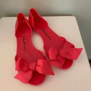 Chinese Laundry Plastic Pink Sandals Bow Size 9